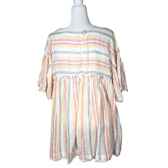 Free People Dress Womens S/P Striped Raw Hem Summer Nights Mini Babydoll New - Picture 8 of 14